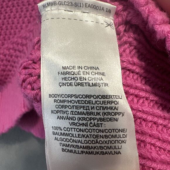 Lauren Ralph Lauren Roll Neck Chunky Knit Sweater Womens Size L Pink Preppy - Picture 4 of 7